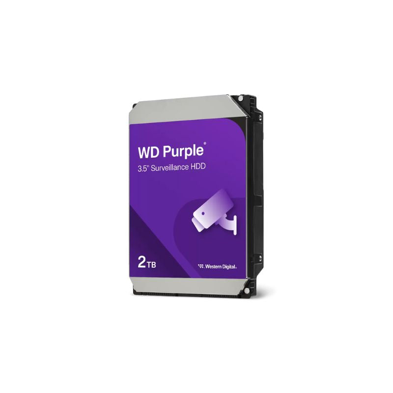 Western Digital WD Purple 2TB SATA Internal Hard Drive | 3.5” Surveillance HDD for CCTV/DVR/NVR | 24/7 Recording Support