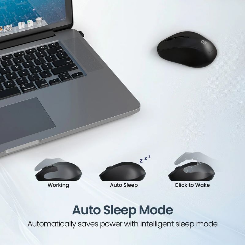 Portronics Toad 34 Wireless Optical Mouse | 2.4 GHz Lag‑Free Wireless Connectivity | Adjustable Up to 1600 DPI Precision | Silent Click Buttons | Ergonomic Design & Auto Sleep Power Saving | Universal Windows, macOS & Linux Compatibility