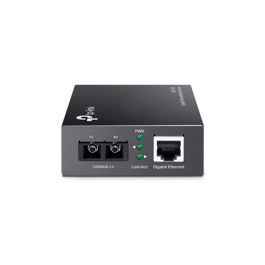 TP‑Link MC210CS Gigabit Media Converter, 1000Mbps RJ45 to 1000Mbps Single‑Mode SC Fiber, Plug-and-Play