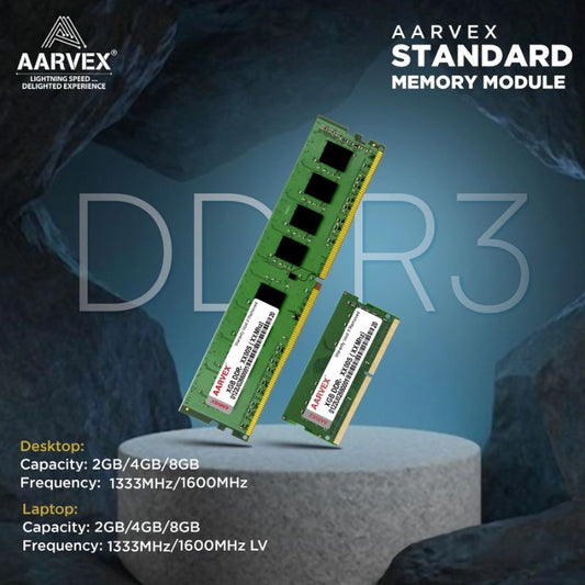 Aarvex 8GB DDR3 1600MHz Desktop RAM | High-Performance UDIMM Memory Module | Reliable Upgrade for Everyday Computing & Multitasking