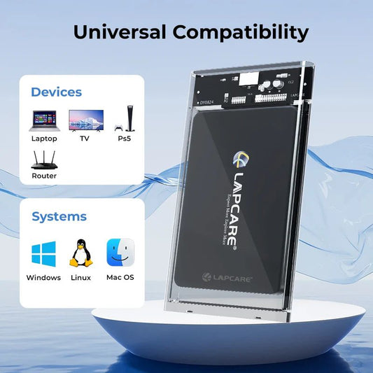 Lapcare 2.5″ SATA HDD Casing | USB 3.0 High-Speed External Hard Drive Enclosure | Plug & Play Portable Storage