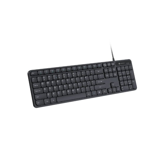 Portronics Ki-Pad 3 (POR 2417) | Full-Size Keyboard with Numeric Keypad | Noise-Free Large Keycaps | Multimedia Hotkeys | Ergonomic Design | 1.5m USB Plug-and-Play