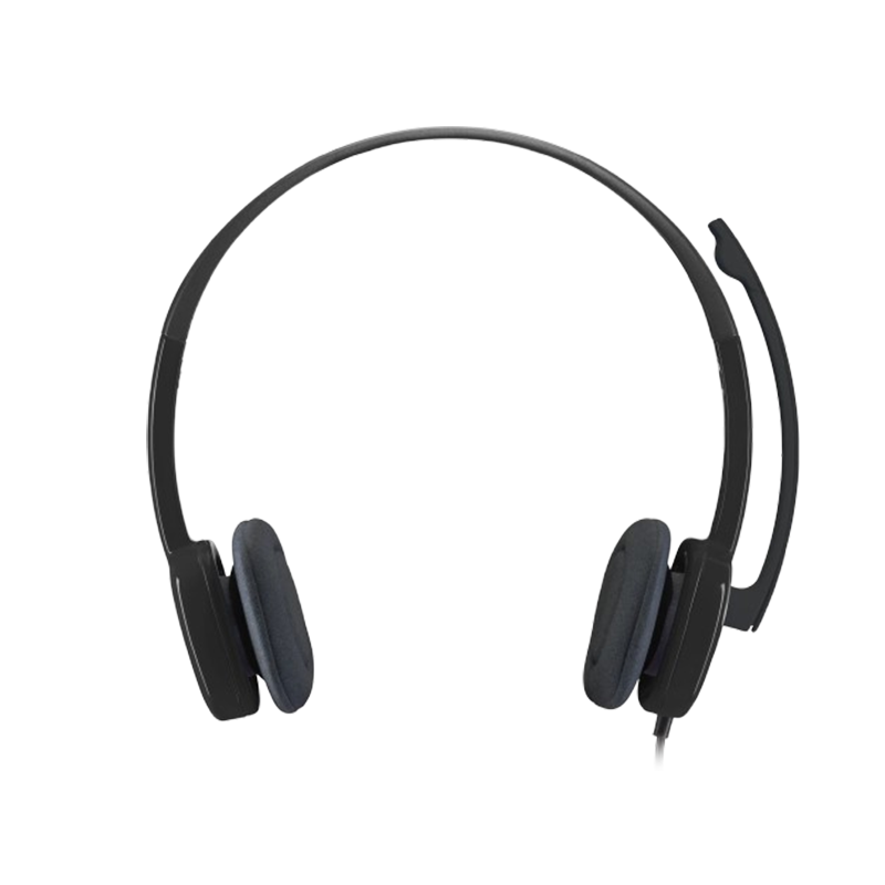 Logitech H151 Wired Headphones On Ear Headphones With Mic |Black| ADJUSTABLE HEADBAND| boom mic can rotate 180°