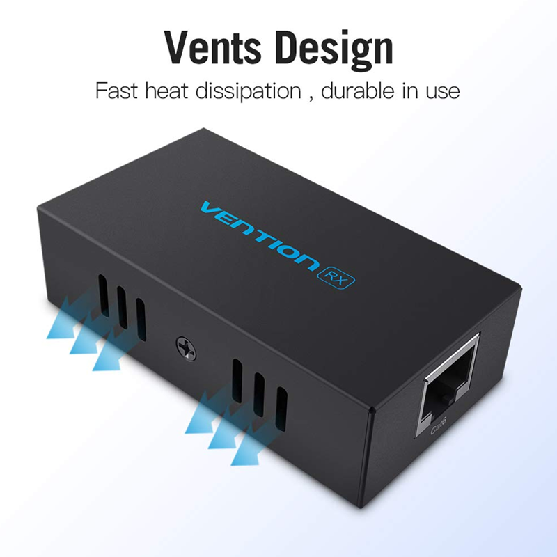 Vention HDMI Extender Over Single CAT6/CAT7 Network Cable HD 1080P with EDID Display| 1 Transmitter and 1 Receiver| 60 Meters