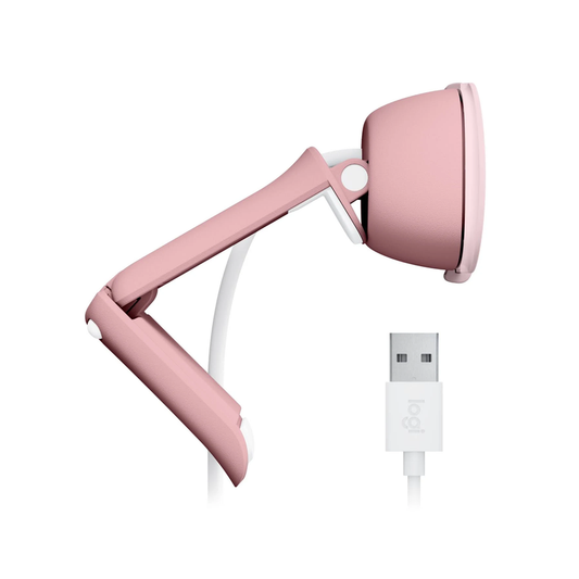 Logitech Brio 100 Full HD Webcam| Pink| 1080p resolution| USB| 6.7 x 7.3 x 3.2 cm Dimension| Easy Plug-And-Play