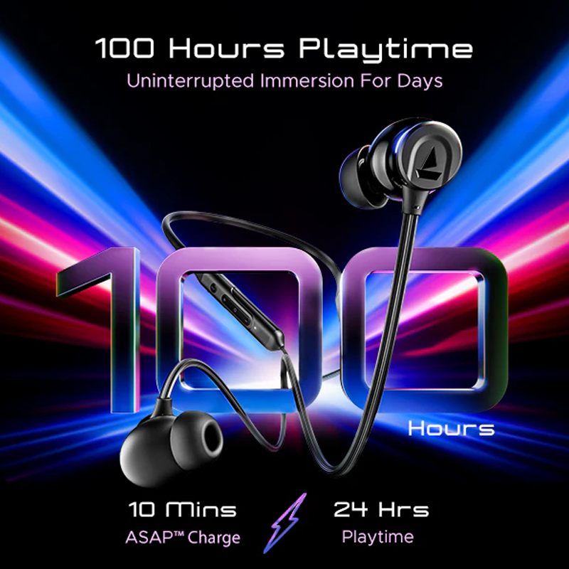 boAt Rockerz 255 ANC| 100HRS Battery| Spatial Audio | Fast Charge(10Mins=24HRS)| 3Mics Aienx| 13Mm Drivers| Power Earbuds| Bluetooth Neckband in Ear Wireless with Mic Earphones