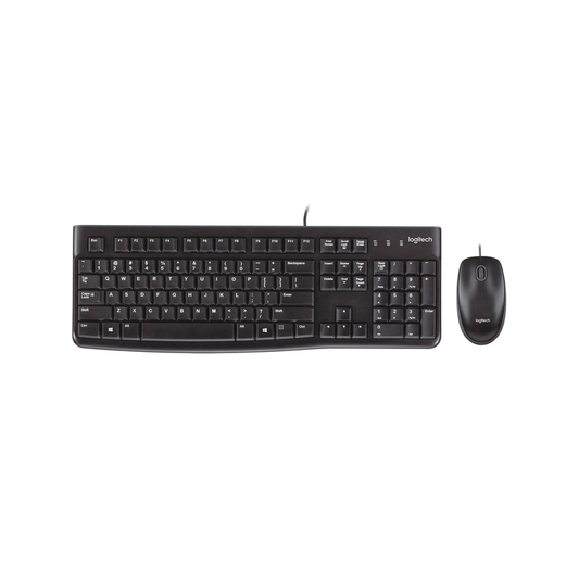 Logitech MK120 Wired USB Keyboard and Mouse Combo| Black| Optical| Durable and Reliable| 3 years warranty