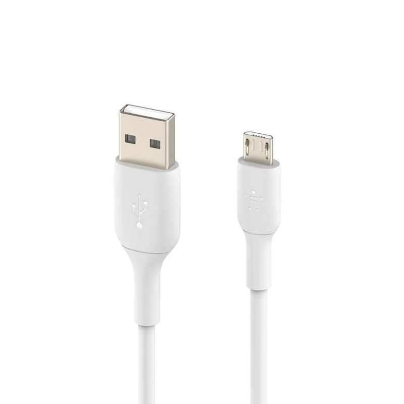 Belkin USB-A to Micro USB Charging Cable for Android Phones and Tablets |3.3 Feet/1 Meter| White| Micro USB, USB| 2 years warranty