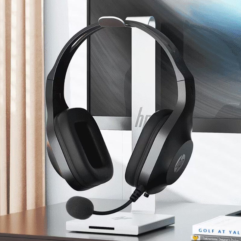 HP H120 Stereo USB Headset| Plug-and-Play USB-A| Built-in Noise-Canceling Mic| Adjustable Head Strap| Padded On Ear Cushions| 360-Degree Bendable Mic| 1-Year Limited Warranty| Black| 9Z4V9AA