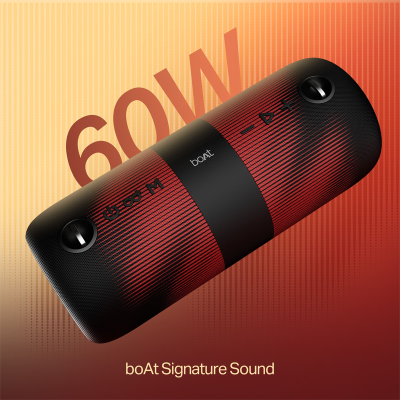 boat 2025 Launch Stone 1200 Pro| 60W Boat Signature Sound| 76.2mm Drivers| TWS,7.5H Battery| Built-in Mic| Carry Strap|IPX6| Bluetooth Speaker| Wireless Speaker| Portable Speaker