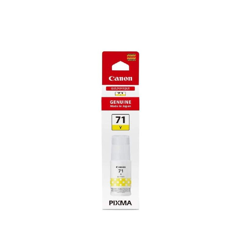 Canon GI-71 Yellow Ink Bottle |70 ml |Original High-Yield Ink for Canon PIXMA G Series Printers| Bright Color Output| Long-Lasting and Easy-to-Refill