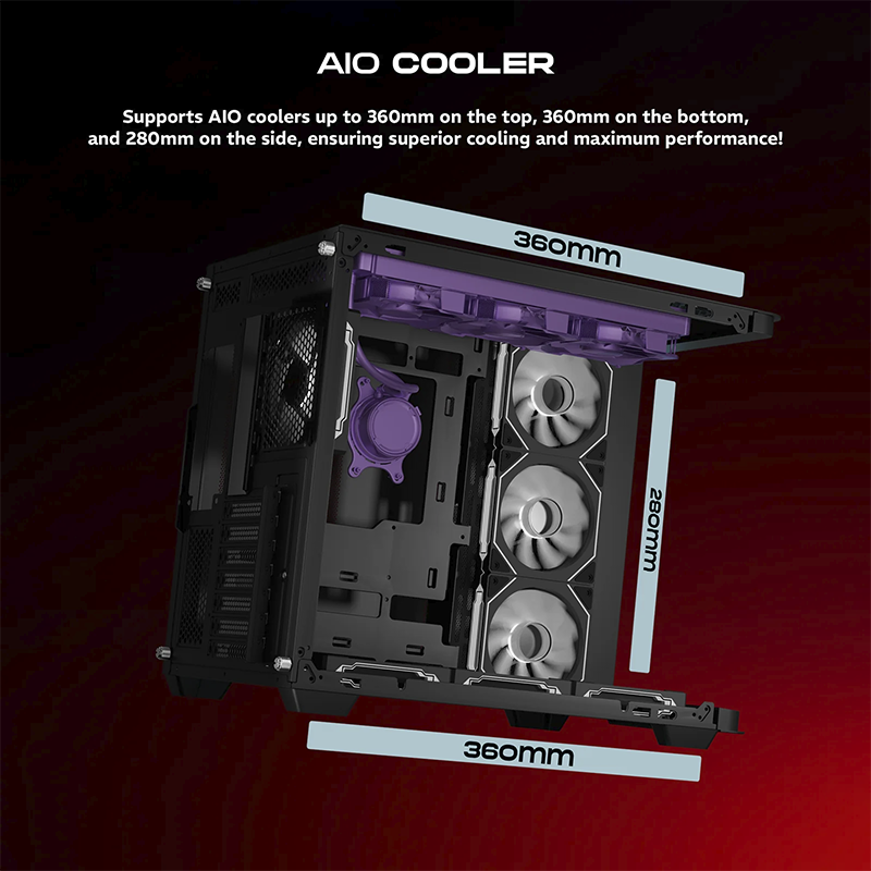 daWg W-Y Series 820 Computer Case (Black) | Mid Tower PC Cabinet | Micro-ATX & Mini-ITX Compatible | Durable Metal Chassis | Home, Office & Gaming PC Build