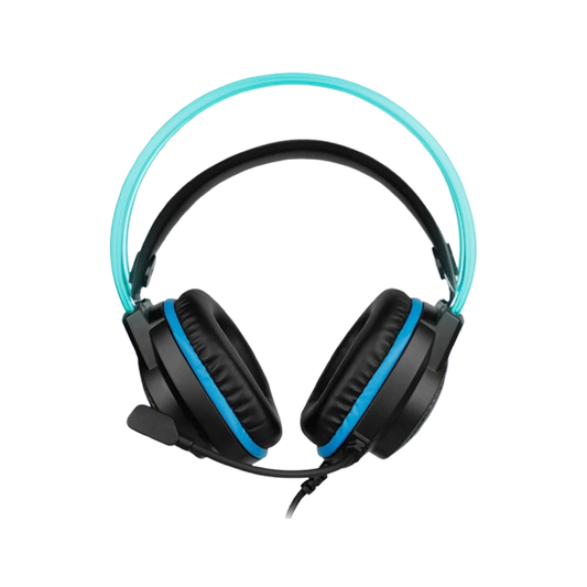 Zebronics Jet PRO Premium Wired Gaming On Ear Headphone with LED for Headband + earcups| 40mm Neodymium Drivers| 2 Meter Braided Cable with mic| Suspension Design| 3.5mm + USB Connector |Black, Blue