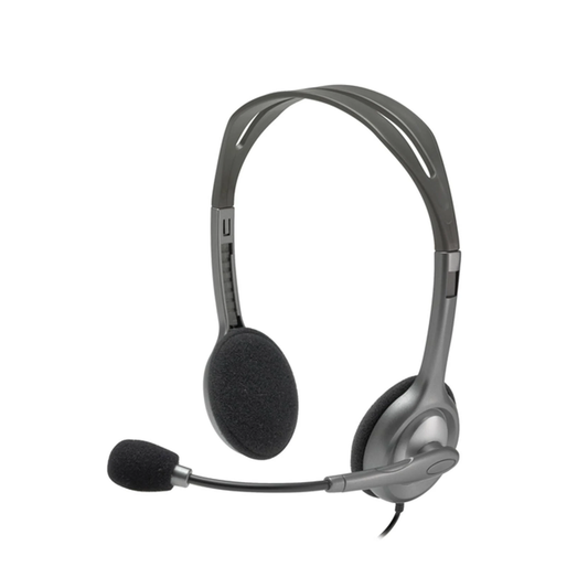 Logitech H111 Wired On Ear Headphones With Mic| Black| ADJUSTABLE HEADBAND| standard 3.5mm audio jack| 4.57 x 14.22 x 17.02 cm Dimension