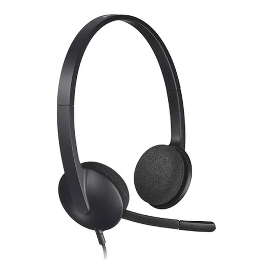 Logitech H340 Stereo Wired Over Ear Headphones With Mic| Black| USB Connectivity| Crystal clear audio| Lightweight Design