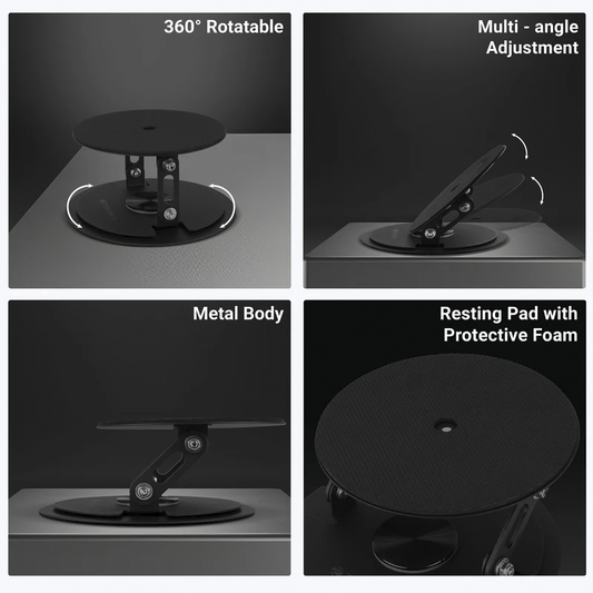 Zebronics ZEB-PSH05 360° Rotatable Table Top Projector Stand | Heavy-Duty Metal Build, Anti-Slip Pads, Supports up to 5 kg | Foldable & Adjustable Projector Stan