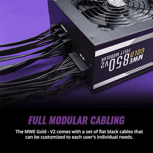 Cooler Master 850W Gold V2 Power Supply | 80 Plus Gold Certified | High-Efficiency Performance | Silent Cooling | Reliable Power for Gaming & Desktop PC
