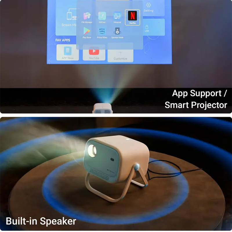 Zebronics Zeb-PixaPlay 34 Blue LED HD Smart Projector (ZEB-SLP 5) – Full HD, Android 12, 5200 Lumens, Portable Home Theater