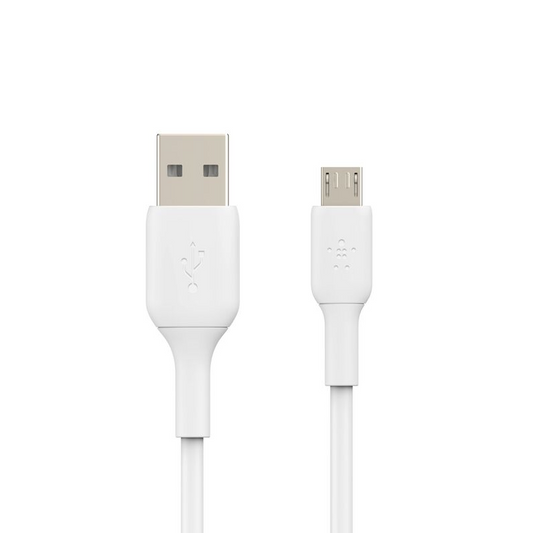 Belkin USB-A to Micro USB Charging Cable for Android Phones and Tablets |3.3 Feet/1 Meter| White| Micro USB, USB| 2 years warranty
