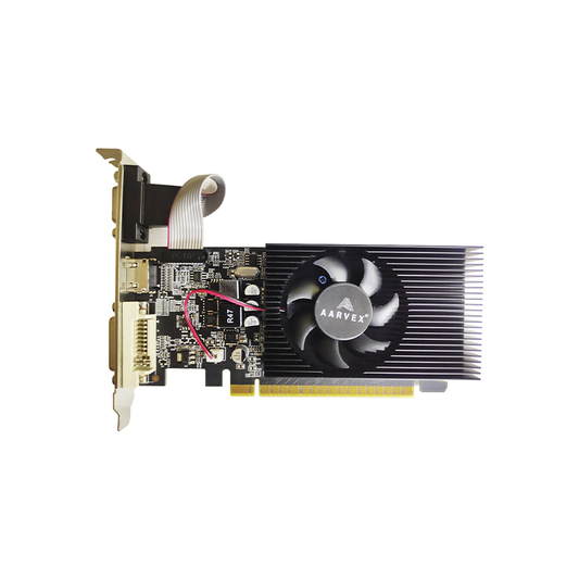 Aarvex GeForce GT 730 4GB DDR3 Graphics Card | Low-Profile Design | Silent Cooling | HDMI/DVI/VGA Support | Ideal for Everyday Computing| Multimedia| and Multi-Display Setups
