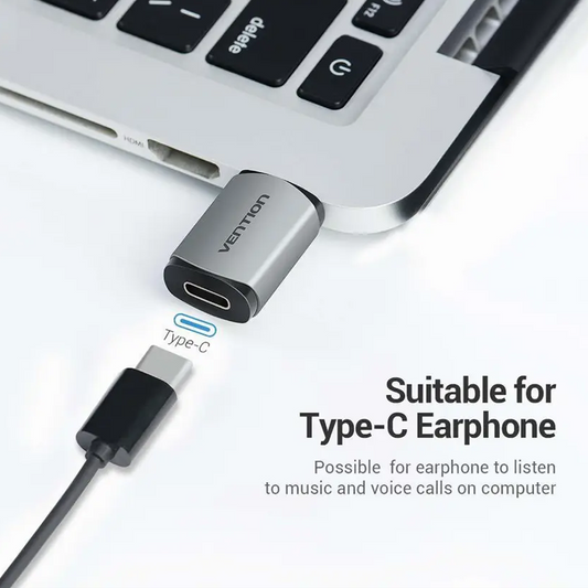 Vention USB to Type-C Sound Card USB Adapter |CDMH0| USB to Type-C Sound Card USB Adapter CDMH0 USB Cable| 1 year warranty |Grey, Black
