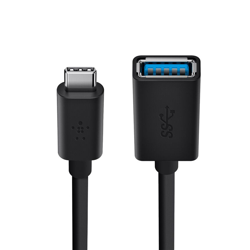 Belkin 3.0 USB-C to USB-A Adapter| Also Known as USB Type-C| Black| 1.5A charging output| 2 years warranty