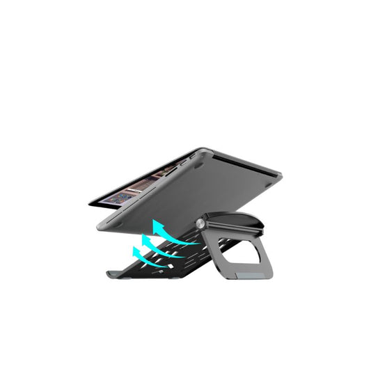 Portronics My Buddy Hexa 5 Portable Laptop Stand | Foldable| Ventilated| Ergonomic Desktop Stand for Laptops up to 15.6″|Lightweight & Durable| Black