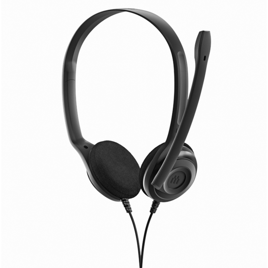 EPOS PC 3 CHAT Lightweight Wired Headset with Noise-Canceling Mic for Online Classes – Black