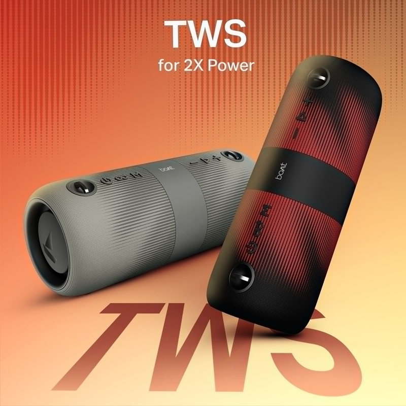 boat 2025 Launch Stone 1200 Pro| 60W Boat Signature Sound| 76.2mm Drivers| TWS,7.5H Battery| Built-in Mic| Carry Strap|IPX6| Bluetooth Speaker| Wireless Speaker| Portable Speaker