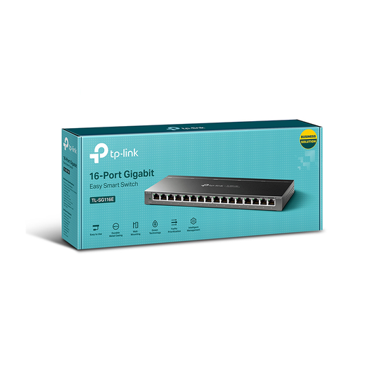 TP-Link 16 Port Gigabit Switch | Unmanaged Pro | Plug & Play | Fanless | Desktop/Wall-Mount | Durable Metal Casing | Support QoS, IGMP Snooping and Link Aggregation |TL-SG116E