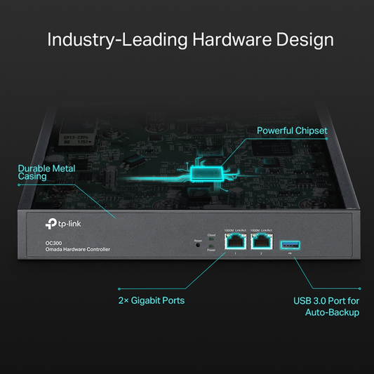 TP-Link Omada Hardware Controller | SDN Integrated | 2 Gigabit Port + 1 USB 3.0 Port | Manage Up to 500 Devices | Easy & Intelligent Network Monitor & Maintenance | Cloud Access & Omada App |OC300