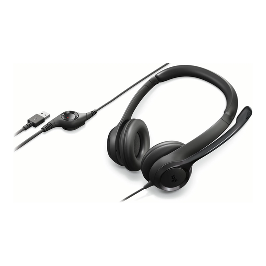 Logitech H390 Wired Headset with Noise Cancelling Microphone| Black| 6.23 ft USB A cable| FSC-certified paper