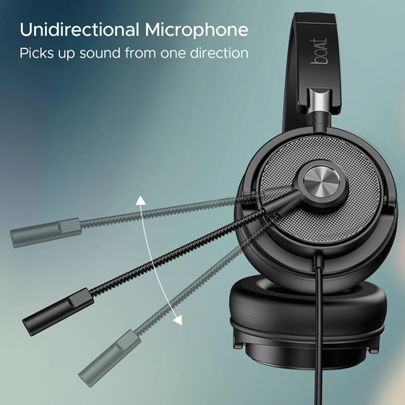 boAt Bassheads 900 Pro Wired Headphones with 40Mm Drivers| Lightweight Foldable Design| Over Ear| Remote Control| Unidirectional Retractable Mic| Adjustable Headband & USB Type-A Compatibility