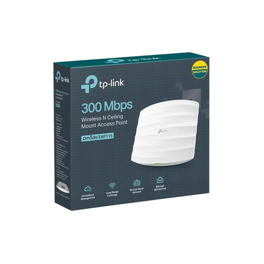 TP-Link N300 Wireless Ceiling Mount Access Point, Support PoE 802.3af/at and Direct Current, Easily Mount to Wall or Ceiling, Simply Managed by Free EAP Controller Software |EAP115