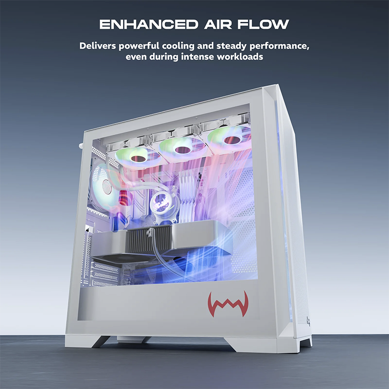daWg W-Y Series 720 Computer Case (White) | Mid Tower Cabinet | Micro-ATX & Mini-ITX Support | USB 3.0 | High-Airflow Design | Gaming PC Cabinet