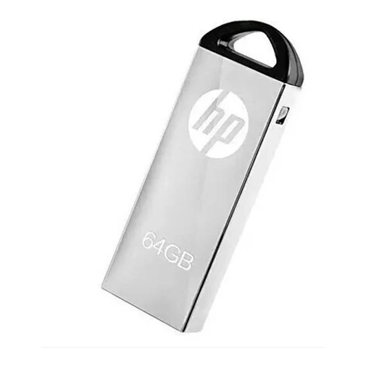 Hp 64Gb Metal Pendrive| USB 2.0| Shockproof, Temperature Proof| 4 Megabytes Per Second Speed| 4.5 x 1.48 x 0.5 cm Dimension
