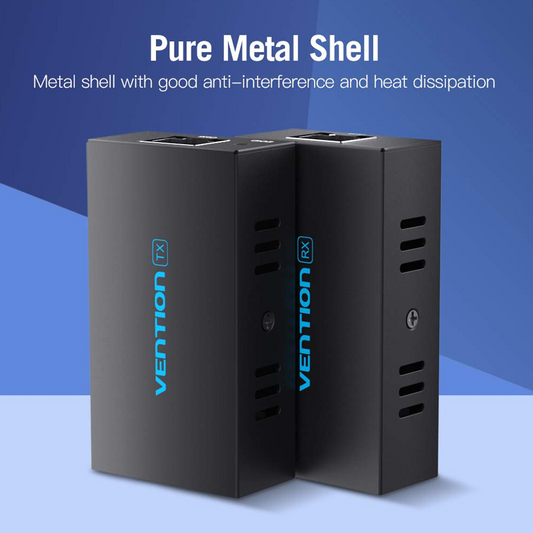Vention HDMI Extender Over Single CAT6/CAT7 Network Cable HD 1080P with EDID Display| 1 Transmitter and 1 Receiver| 60 Meters