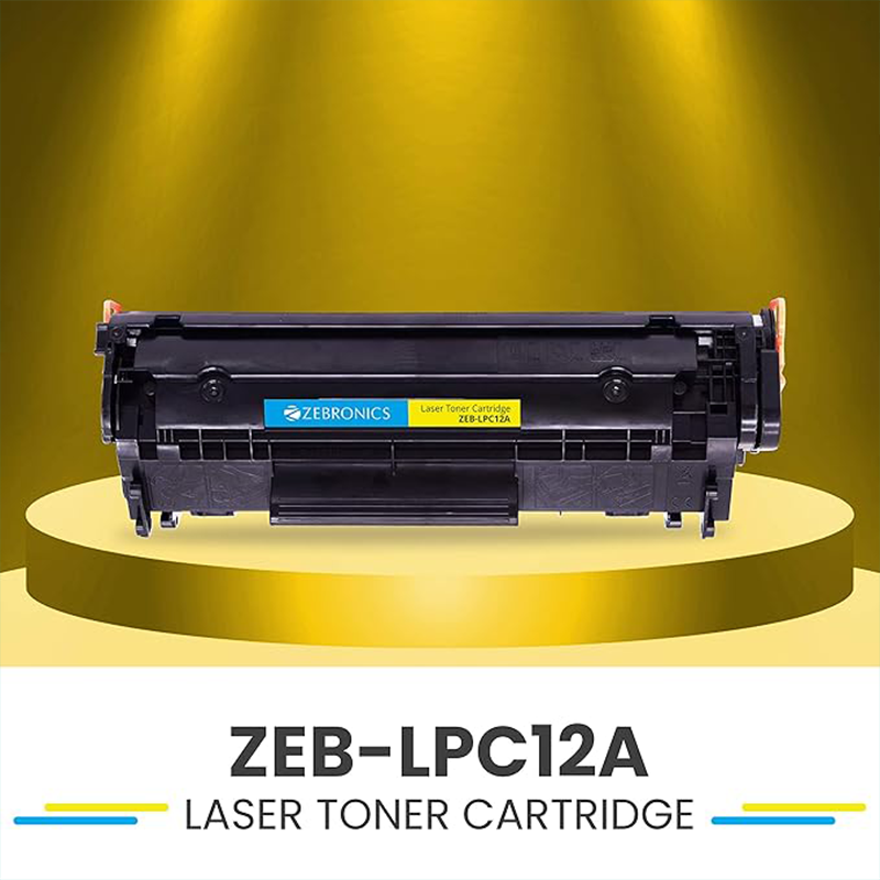 Zebronics ZEB-LPC12A Toner Cartridge | Black Laser Toner | Compatible with HP 12A (Q2612A) Printers | High Yield | Sharp Print Quality