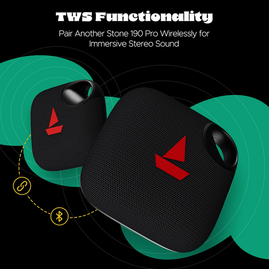 boAt Stone 190 Pro w/ 12 HRS Playback| TWS Feature & IPX6 Splash Resistance 5 W Bluetooth Speaker