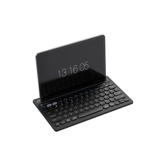 Portronics Bubble Dock Wireless Keyboard (POR 2193) | Dual Bluetooth 5.3 & 2.4 GHz Wireless | Rechargeable Battery | Multi‑Device Pairing (Up to 3 Devices) | Tablet/Smartphone Holder | Tenkey less Design & Multimedia Keys