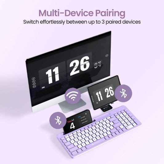 Portronics POR 2200 Wireless Mini Keyboard & Touchpad | Compact 2-in-1 Keyboard with Integrated Touchpad | Dual 2.4 GHz & Bluetooth Connectivity | Rechargeable Battery | Multi-Device Compatible for Windows, Mac & Android