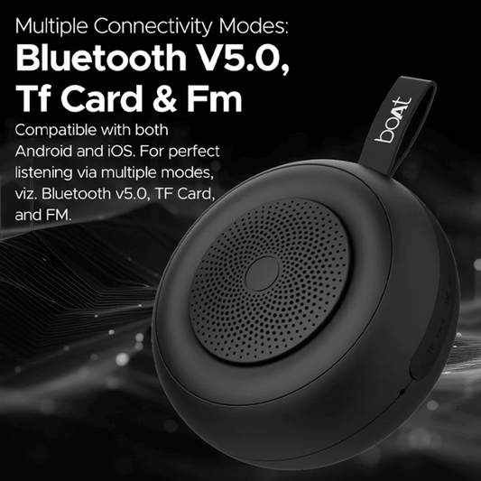 boAt Stone 135 Portable Wireless Speaker with 5W RMS Immersive Sound| IPX4 Water Resistance| True Wireless Feature| Up to 11H Total Playtime| Multi-Connectivity Modes With Type C Charging
