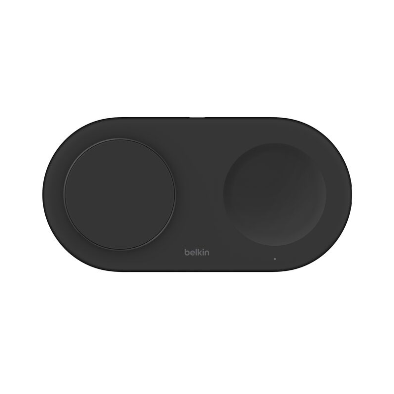 Belkin Magsafe 2-in-1 Wireless Charging Pad Qi2 15W| Additional USB-C Port | Fast Charging Station for iPhone 16, 15, & 14 Series, AirPods, and More | 2 years warranty|Black