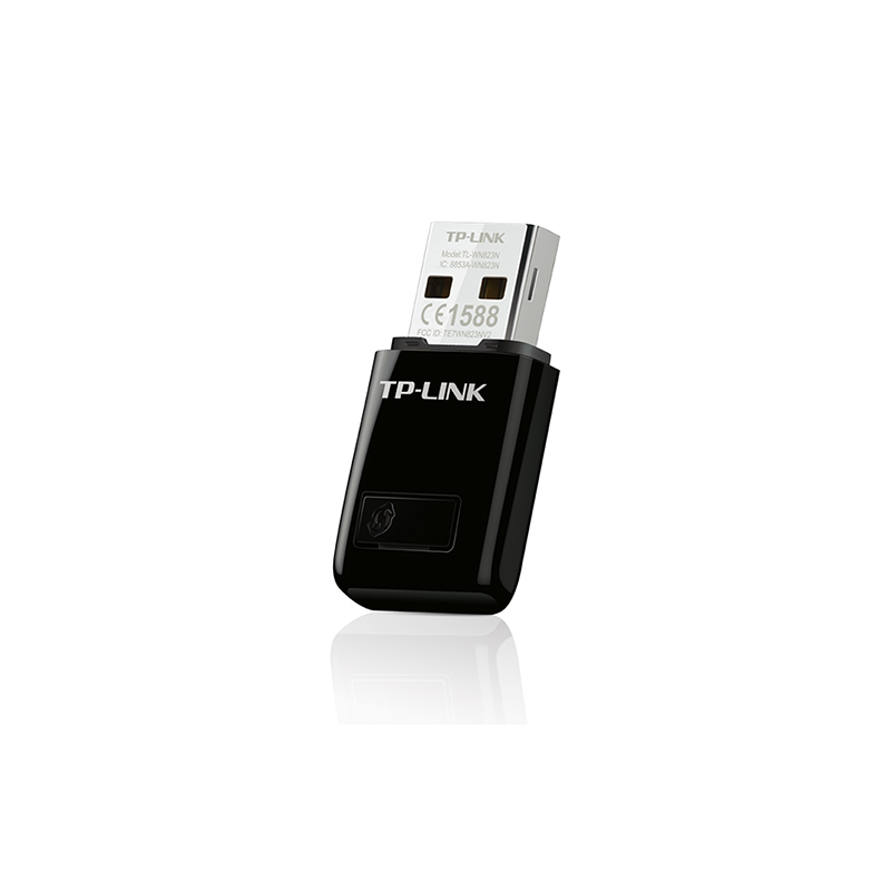 TP-LINK WiFi Dongle 300 Mbps Mini Wireless Network USB Wi-Fi Adapter for PC Desktop Laptop|Supports Windows 11/10/8.1/8/7/XP, Mac OS 10.9-10.15 and Linux| WPS, Soft AP Mode, USB 2.0| TL-WN823N| Black