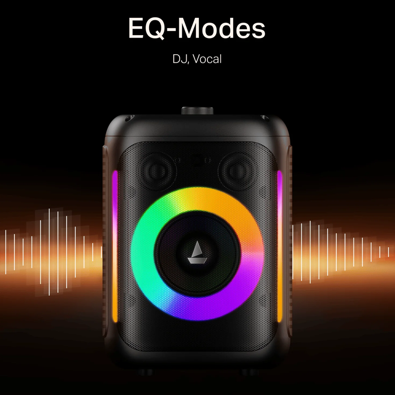 boAt Partypal 30| Wired Mic for Karaoke| 6H Battery| RGB LED| TWS Mode| EQ Modes 25 W Bluetooth Party Speaker