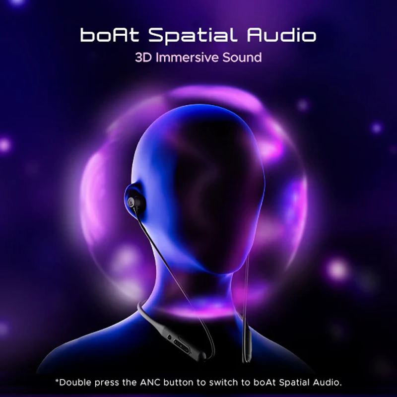 boAt Rockerz 255 ANC| 100HRS Battery| Spatial Audio | Fast Charge(10Mins=24HRS)| 3Mics Aienx| 13Mm Drivers| Power Earbuds| Bluetooth Neckband in Ear Wireless with Mic Earphones
