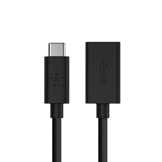 Belkin 3.0 USB-C to USB-A Adapter| Also Known as USB Type-C| Black| 1.5A charging output| 2 years warranty