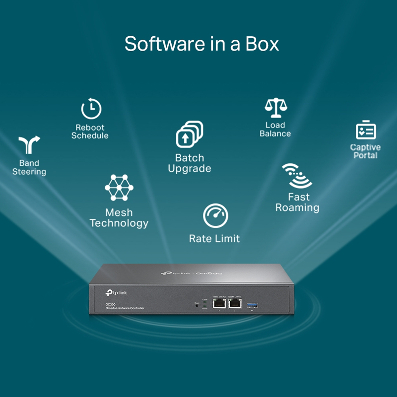 TP-Link Omada Hardware Controller | SDN Integrated | 2 Gigabit Port + 1 USB 3.0 Port | Manage Up to 500 Devices | Easy & Intelligent Network Monitor & Maintenance | Cloud Access & Omada App |OC300