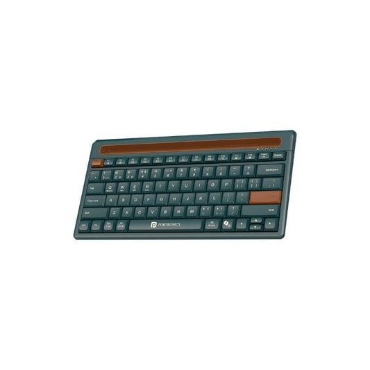 Portronics Bubble Dock 2.0 Wireless Keyboard (POR 2199) | Dual Bluetooth 5.3 & 2.4 GHz Connectivity | Multi‑Device Pairing (Up to 3 Devices) | Compact Tenkeyless Design | Multimedia Hotkeys & Smooth Typing for Laptop, Tablet, PC & Smartphone