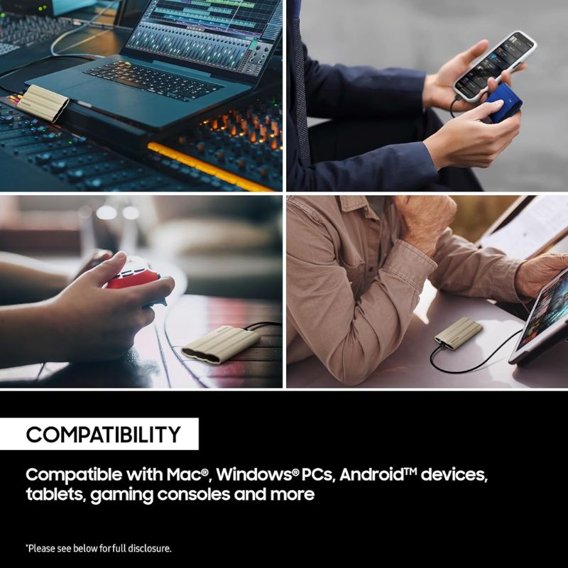 Samsung T7 Shield 2TB Portable SSD – Ultra-Fast USB 3.2 Gen 2, Read 1050MB/s & Write 1000MB/s, Rugged Shock & Water Resistant, AES 256-Bit Encryption, Compact & Portable, Perfect for Laptops, PCs, Gaming & Travel